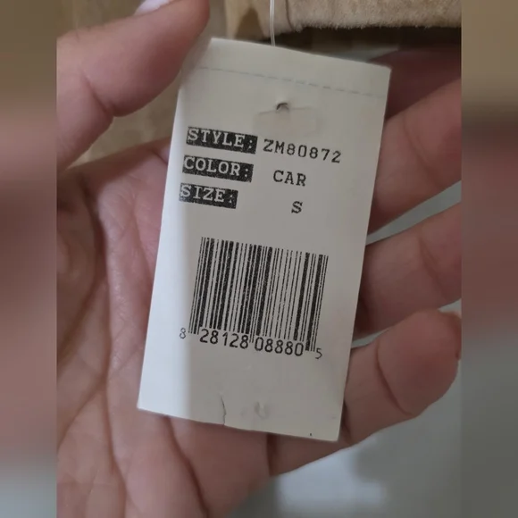 NWT Halston Studio Suede Leather Long Jacket Size S Color Caramel - Picture 4 of 12